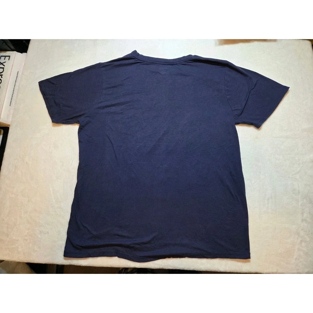 298. Mission Ridge Men's 2XL USA American Flag Graphic T-Shirt Navy Blue 60/40